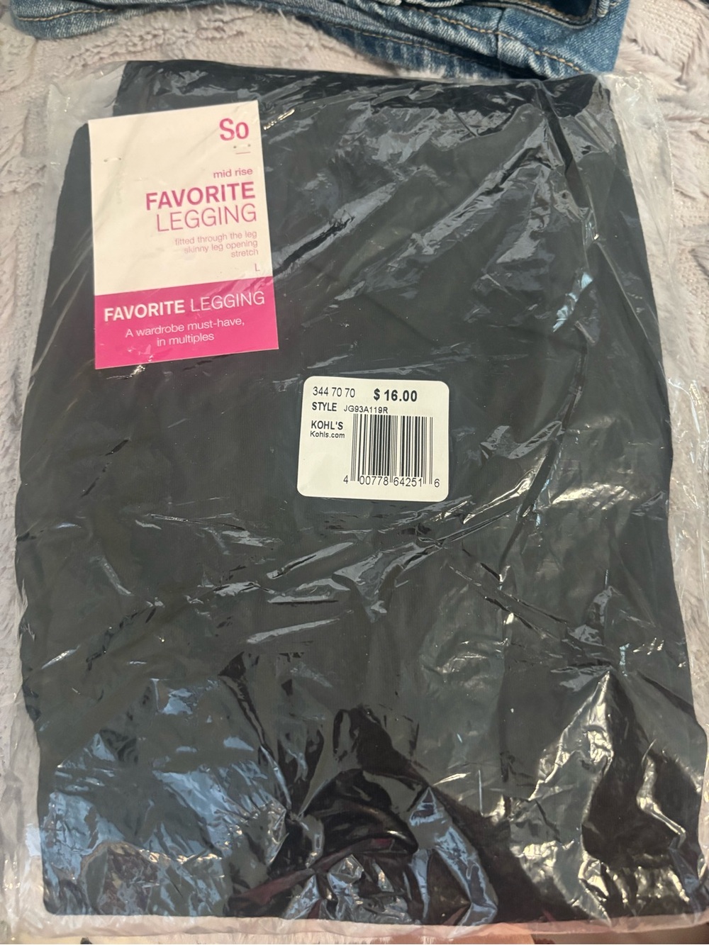 SO Black Favorite Legging Mid Rise